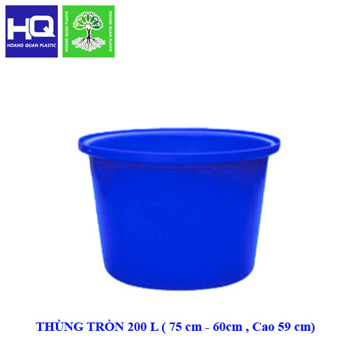 Thùng Nhựa Tròn 200L 1 Lớp