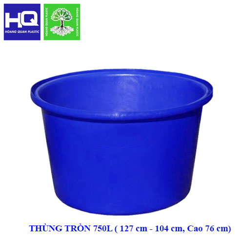 Thùng Nhựa Tròn 750L 1 Lớp