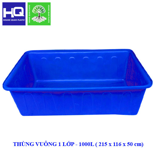 Thùng Nhựa Vuông 1000L 1 Lớp