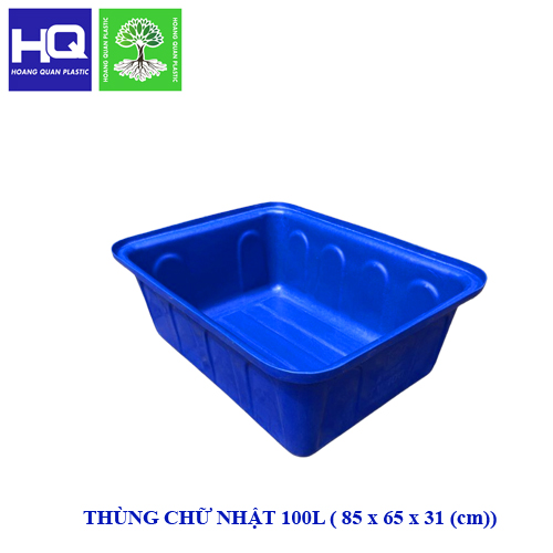 Thùng Nhựa Vuông 100L 1 Lớp