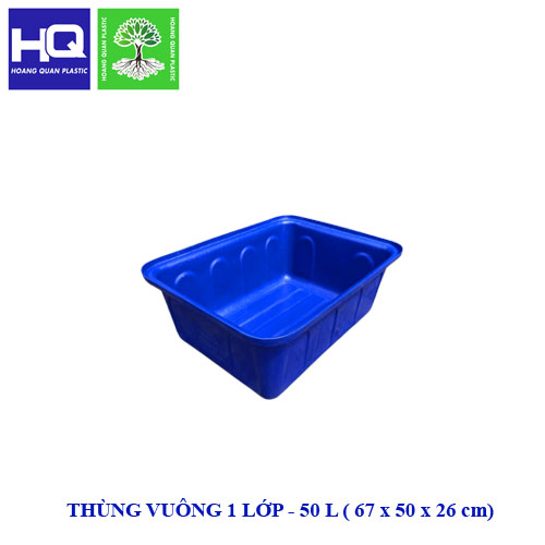 Thùng Nhựa Vuông 50L 1 Lớp